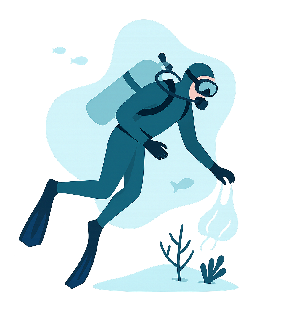 Umweltschutz und Meeresreinigung - Verantwortungsvolles Tauchen