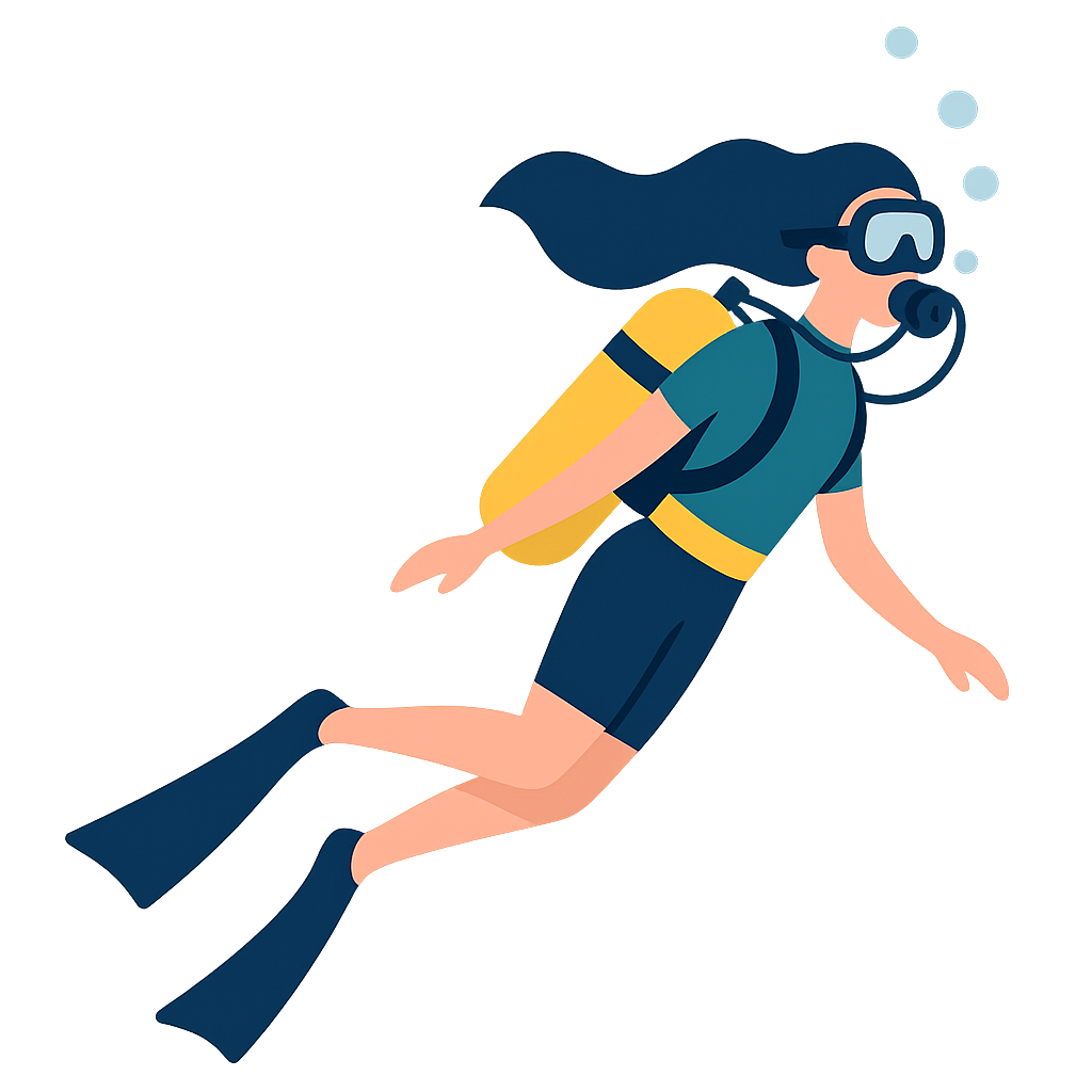 Taucher unter Wasser - Abenteuer beginnt hier